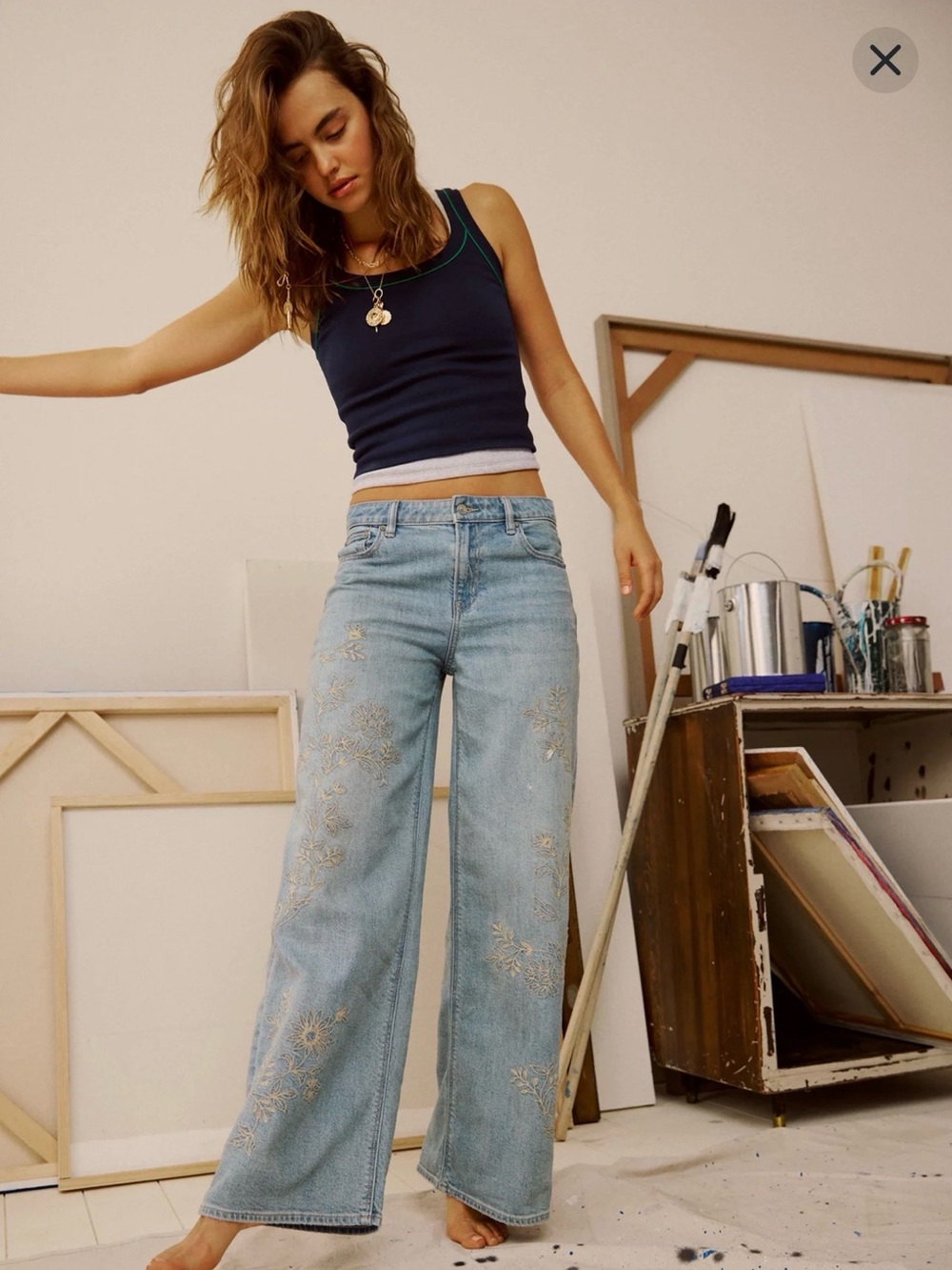 AE Super High-Waisted Baggy Wide-Leg Jean 12 R